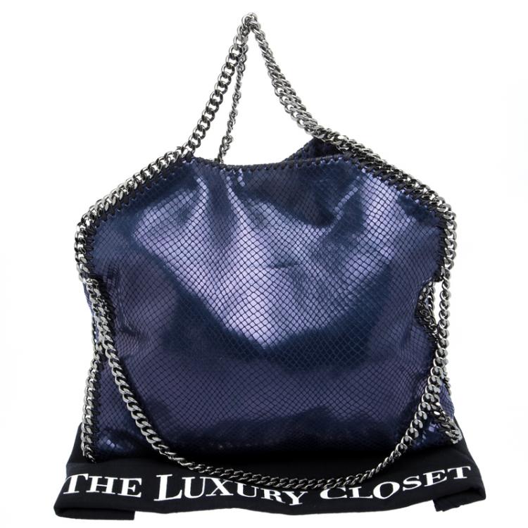Pre Owned Stella McCartney Blue Faux Python Small Falabella Tote