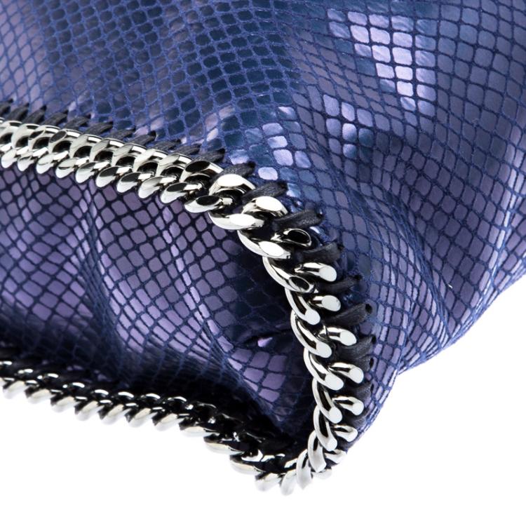 Pre Owned Stella McCartney Blue Faux Python Small Falabella Tote