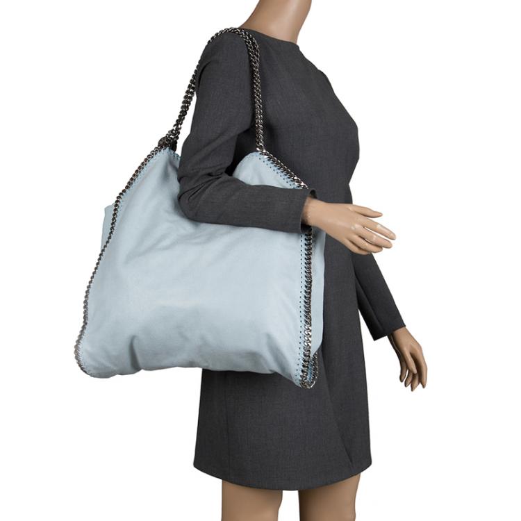 Pre Owned Stella McCartney Powdered Blue Faux Leather Falabella Tote