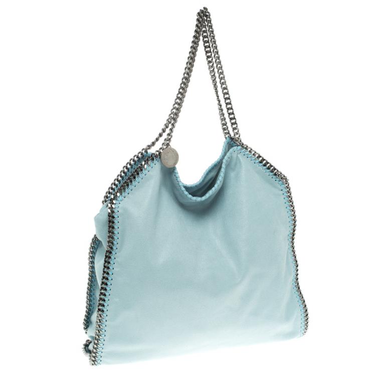 Pre Owned Stella McCartney Powdered Blue Faux Leather Falabella Tote