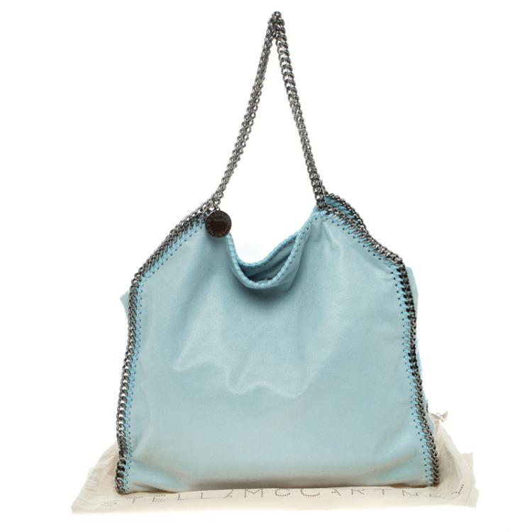 Pre Owned Stella McCartney Powdered Blue Faux Leather Falabella Tote