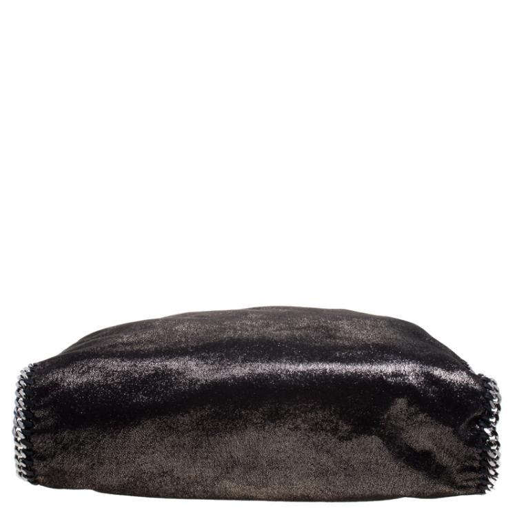 Pre Owned Stella McCartney Black Iridescent Faux Leather Large Falabella Tote