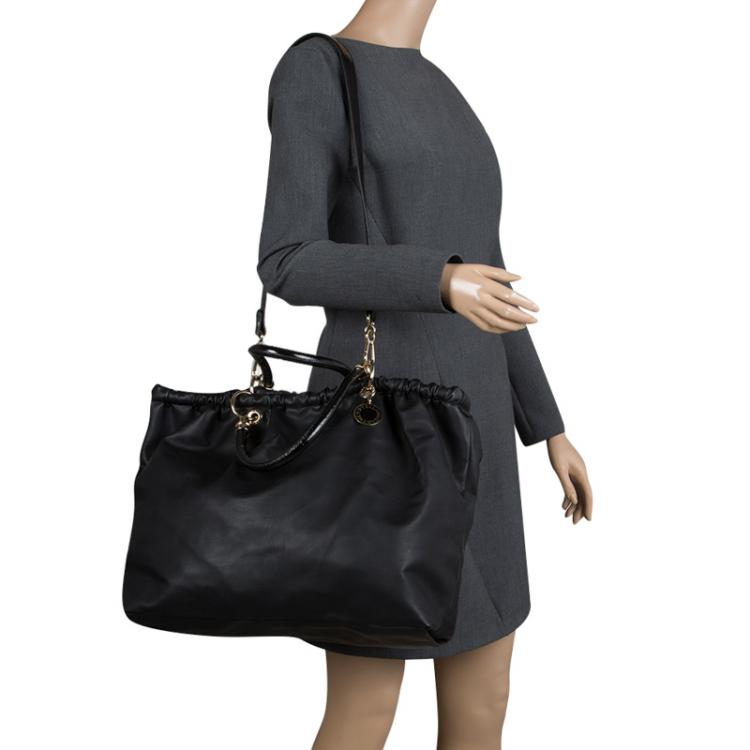 Pre Owned Stella McCartney Black Leather Shopper Tote