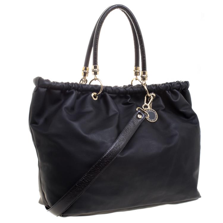Pre Owned Stella McCartney Black Leather Shopper Tote
