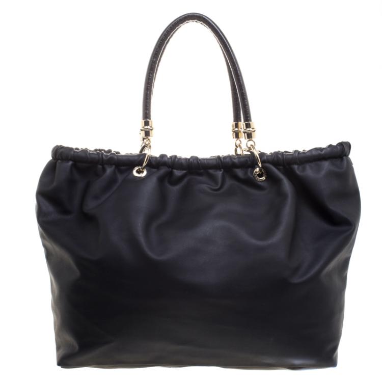 Pre Owned Stella McCartney Black Leather Shopper Tote