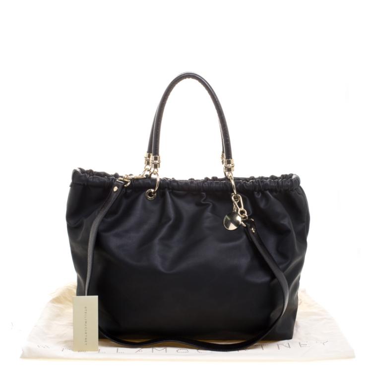 Pre Owned Stella McCartney Black Leather Shopper Tote