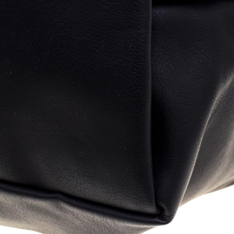 Pre Owned Stella McCartney Black Leather Shopper Tote