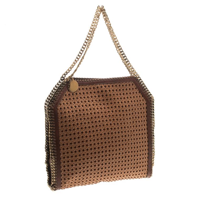 Pre Owned Stella McCartney Brown Wicker Faux Leather Small Falabella Bag