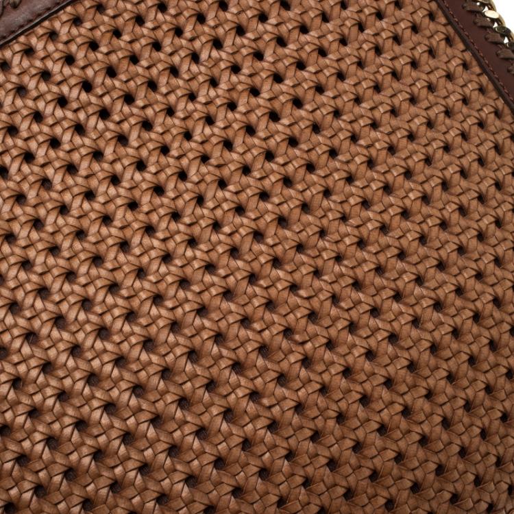 Pre Owned Stella McCartney Brown Wicker Faux Leather Small Falabella Bag