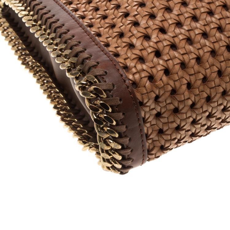 Pre Owned Stella McCartney Brown Wicker Faux Leather Small Falabella Bag