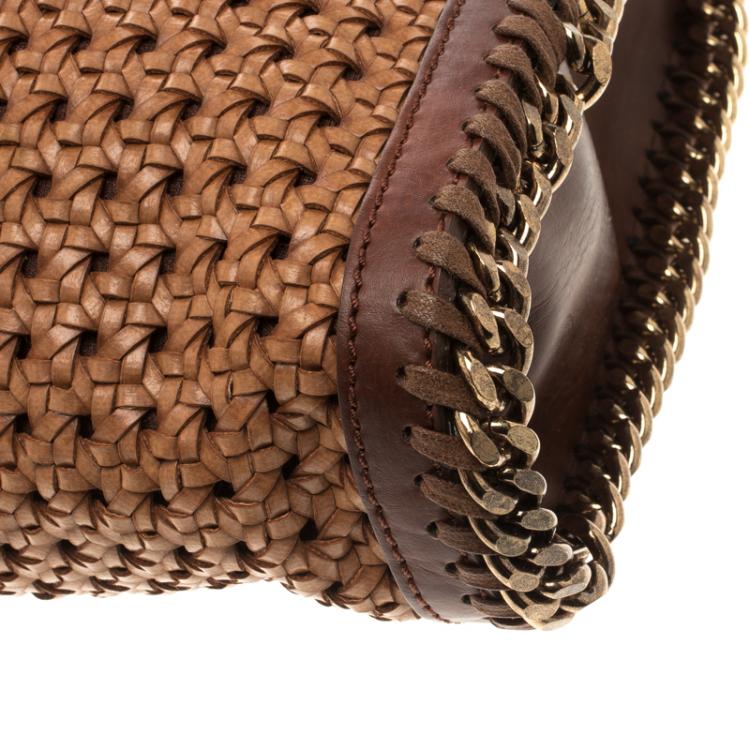 Pre Owned Stella McCartney Brown Wicker Faux Leather Small Falabella Bag