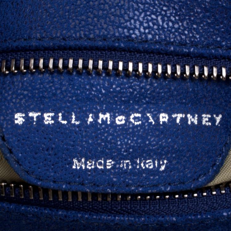 Pre Owned Stella McCartney Blue Faux Leather Falabella Foldover Clutch