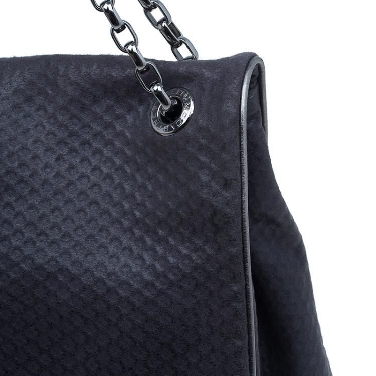 Pre Owned Stella McCartney Gray Leather Graphite Vegan Chain Shoulder Bag