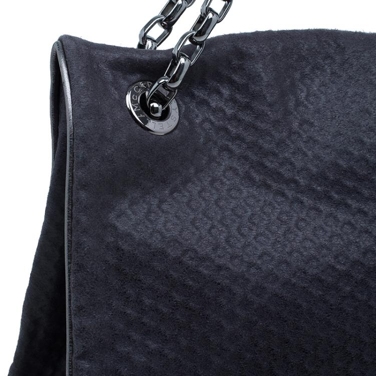 Pre Owned Stella McCartney Gray Leather Graphite Vegan Chain Shoulder Bag
