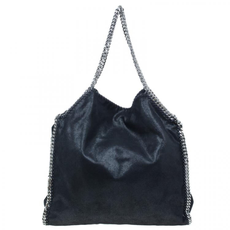 Pre Owned Stella McCartney Black Faux Suede Falabella Shoulder Bag