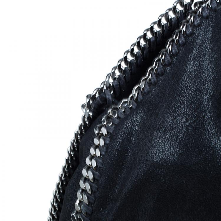 Pre Owned Stella McCartney Black Faux Suede Falabella Shoulder Bag