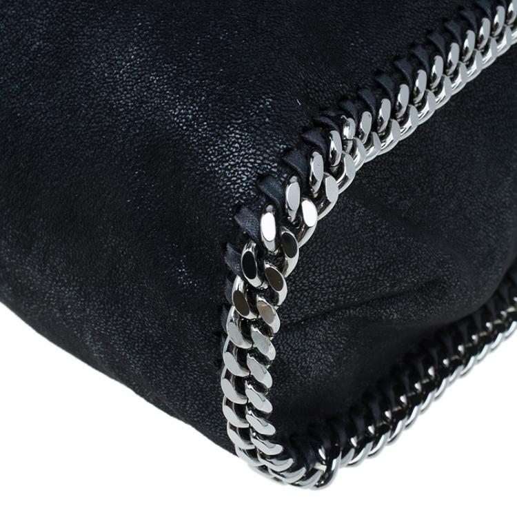 Pre Owned Stella McCartney Black Faux Suede Falabella Shoulder Bag