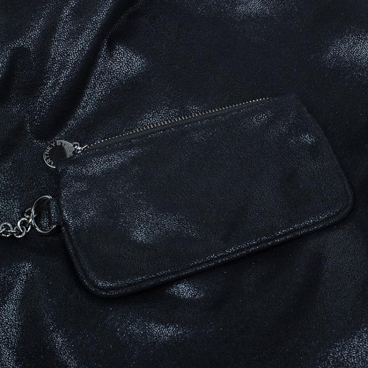 Pre Owned Stella McCartney Black Faux Suede Falabella Shoulder Bag