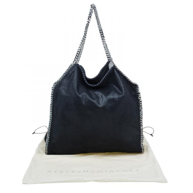 Pre Owned Stella McCartney Black Faux Suede Falabella Shoulder Bag