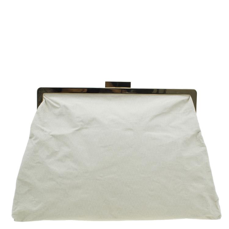 Pre Owned Stella McCartney Beige Canvas Oversized Daisy Clutch