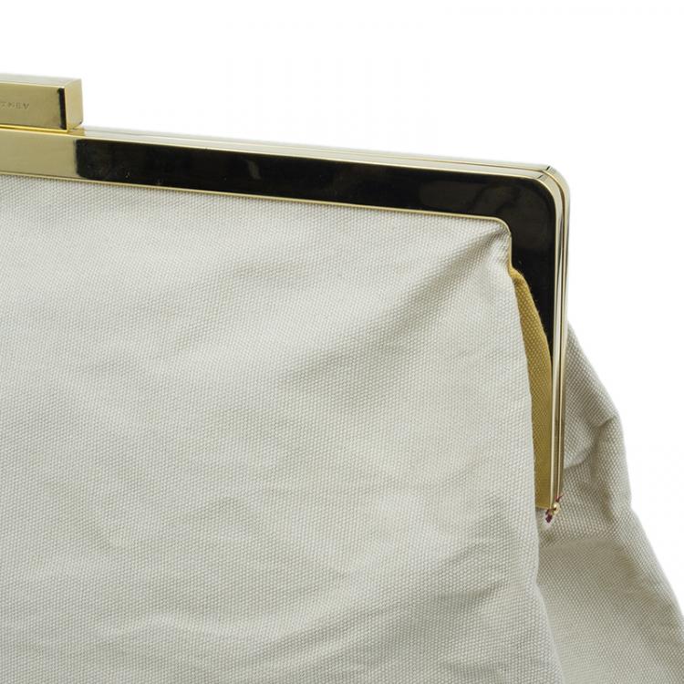 Pre Owned Stella McCartney Beige Canvas Oversized Daisy Clutch