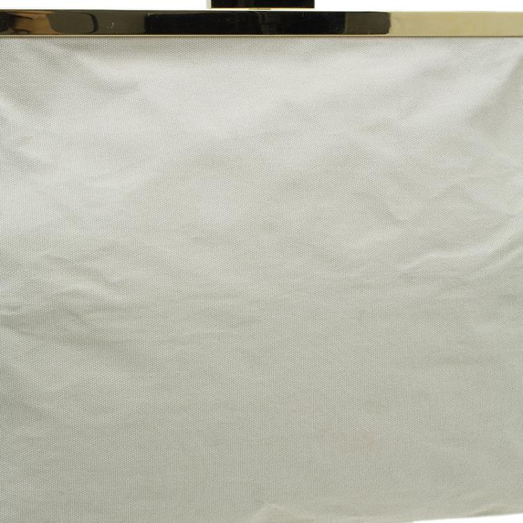 Pre Owned Stella McCartney Beige Canvas Oversized Daisy Clutch