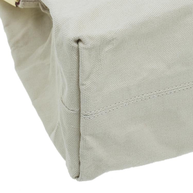 Pre Owned Stella McCartney Beige Canvas Oversized Daisy Clutch