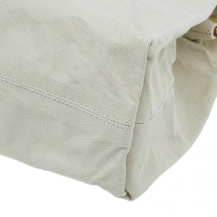 Pre Owned Stella McCartney Beige Canvas Oversized Daisy Clutch