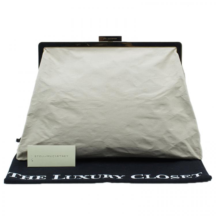 Pre Owned Stella McCartney Beige Canvas Oversized Daisy Clutch