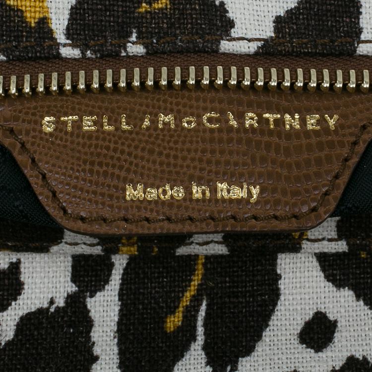 مملوكة مسبقًا Stella Mccartney Leopard Print Canvas Faux Leather Trim Foldover Clutch