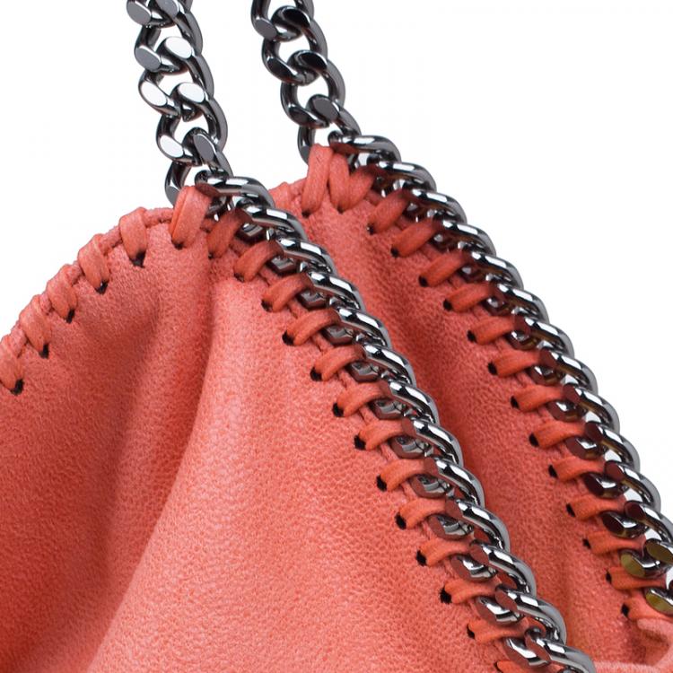 Pre Owned Stella McCartney Orange Faux Leather Falabella Tote