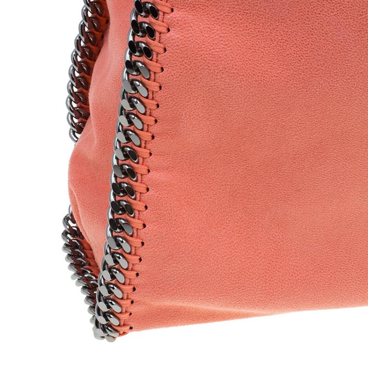 Pre Owned Stella McCartney Orange Faux Leather Falabella Tote