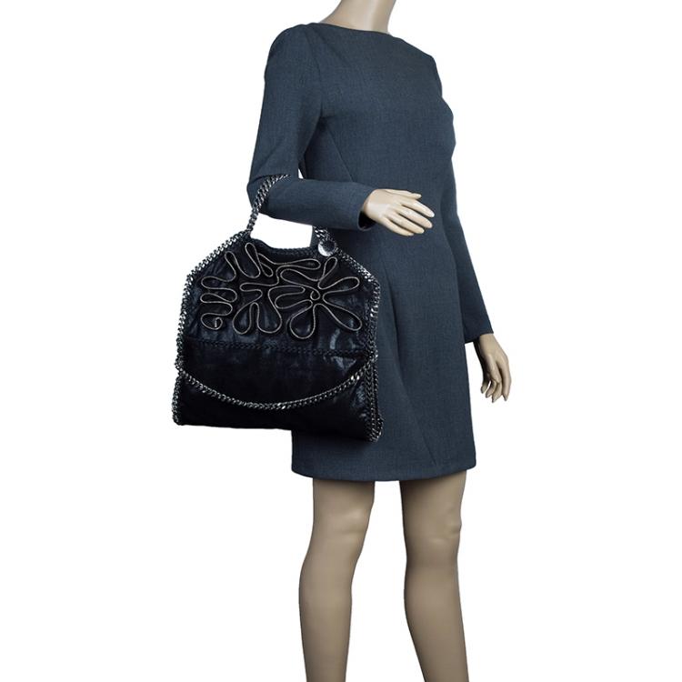 Pre Owned Stella McCartney Black Faux Leather Small Falabella Zipper Tote