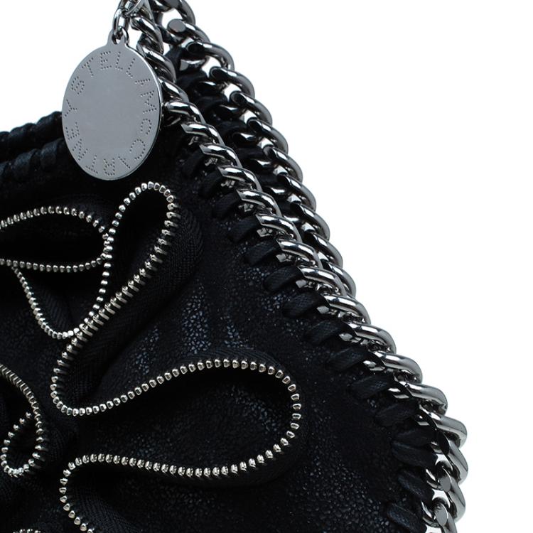 Pre Owned Stella McCartney Black Faux Leather Small Falabella Zipper Tote