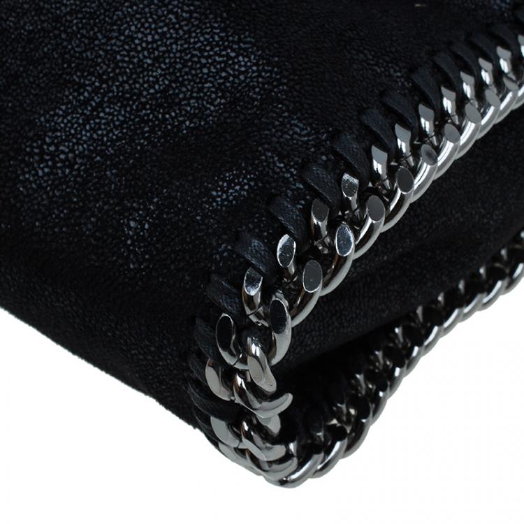 Pre Owned Stella McCartney Black Faux Leather Small Falabella Zipper Tote