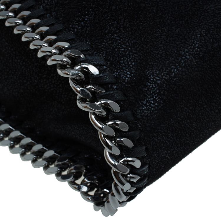 Pre Owned Stella McCartney Black Faux Leather Small Falabella Zipper Tote
