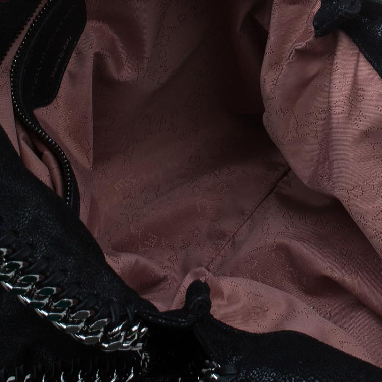 Pre Owned Stella McCartney Black Faux Leather Small Falabella Zipper Tote