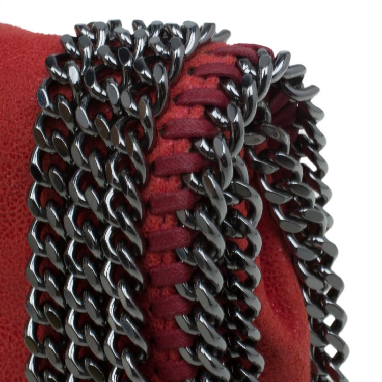Pre Owned Stella McCartney Red Faux Leather Falabella Crossbody Bag