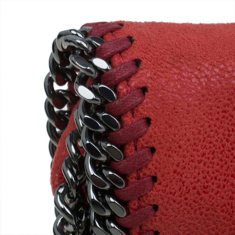 Pre Owned Stella McCartney Red Faux Leather Falabella Crossbody Bag