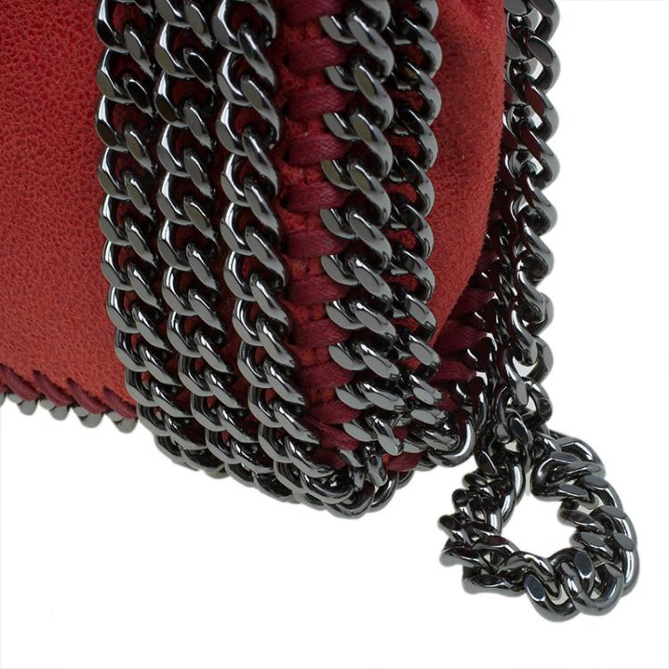 Pre Owned Stella McCartney Red Faux Leather Falabella Crossbody Bag