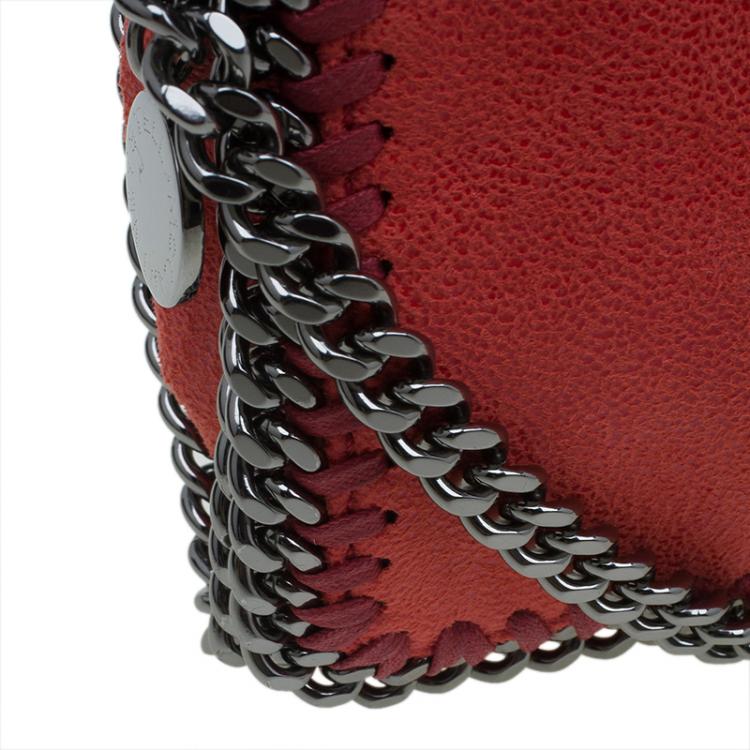 Pre Owned Stella McCartney Red Faux Leather Falabella Crossbody Bag