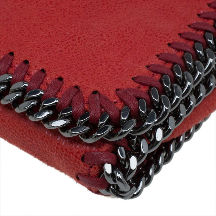 Pre Owned Stella McCartney Red Faux Leather Falabella Crossbody Bag