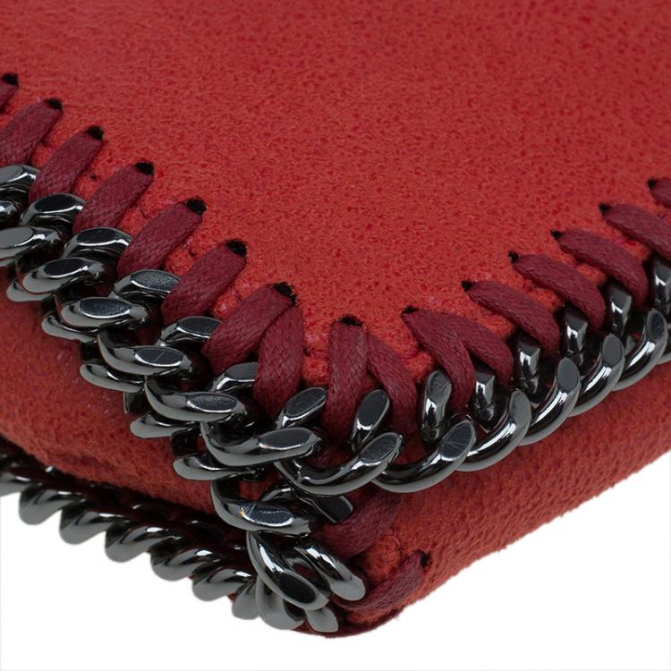 Pre Owned Stella McCartney Red Faux Leather Falabella Crossbody Bag