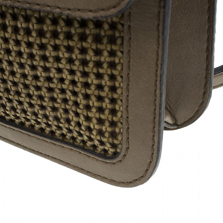 Pre Owned Stella McCartney Brown Woven Faux Leather Dawn Crossbody Bag