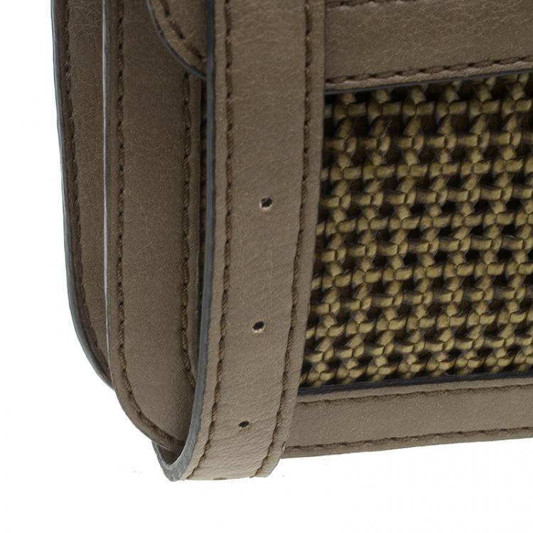 Pre Owned Stella McCartney Brown Woven Faux Leather Dawn Crossbody Bag
