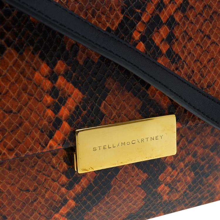Pre Owned Stella McCartney Orange Faux Python Mini Beckett Crossbody Bag