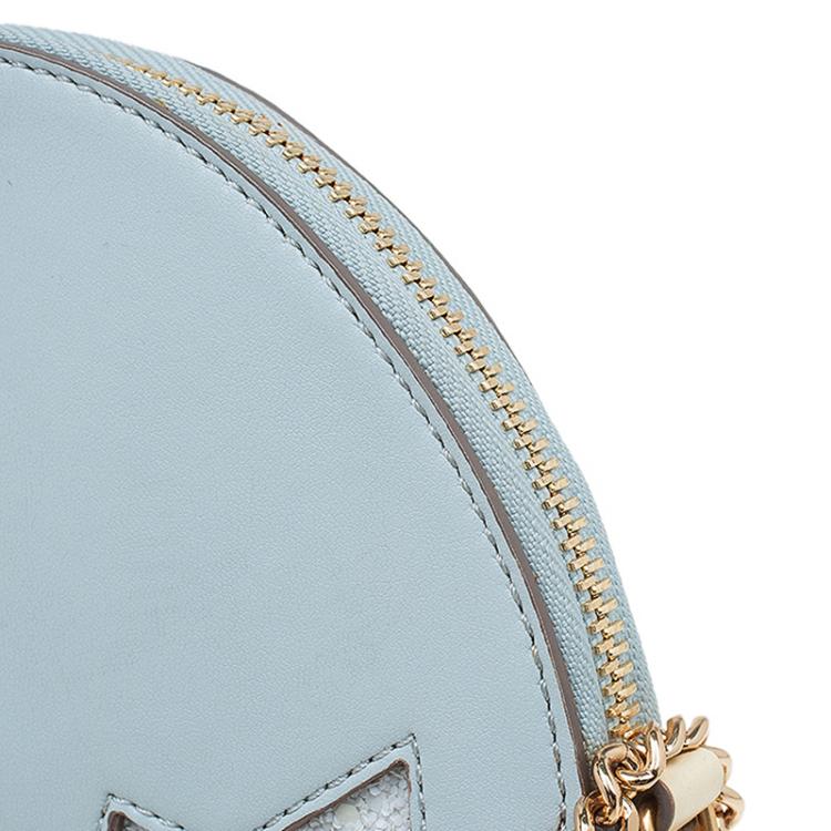 Pre Owned Stella McCartney Powder Blue/Yellow Faux Leather Superstellaheros Crossbody Bag