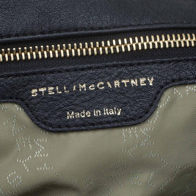 Pre Owned Stella McCartney Black Faux Leather Large Falabella Tote