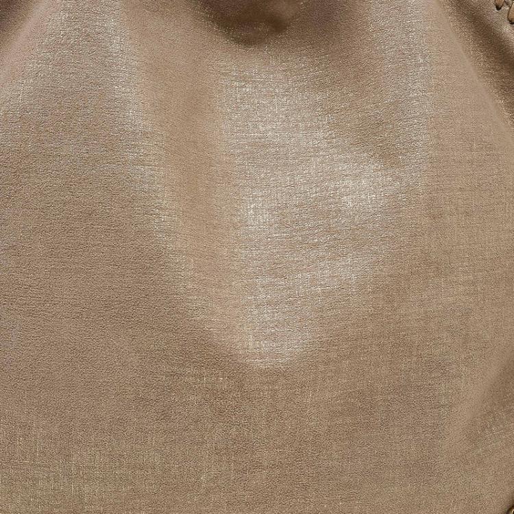 Pre Owned Stella McCartney Gold Faux Suede Small Falabella Tote