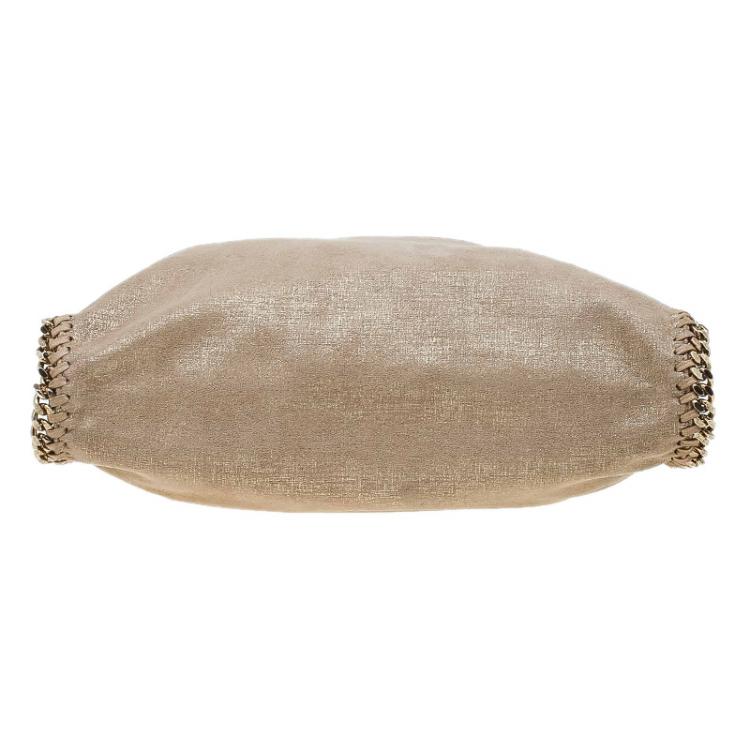 Pre Owned Stella McCartney Gold Faux Suede Small Falabella Tote